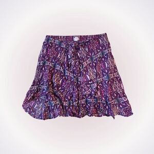 Xhilaration purple elastic waistband Aztec skirt | Sz M